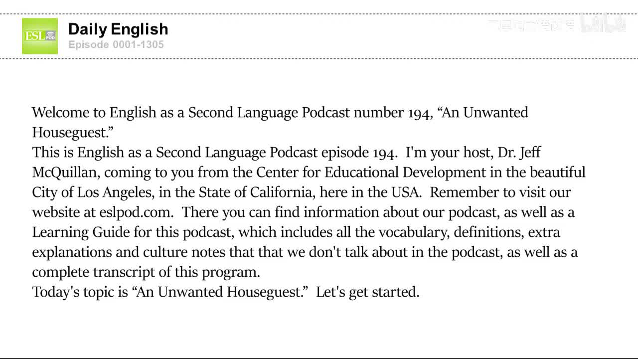 0194 An Unwanted Houseguest