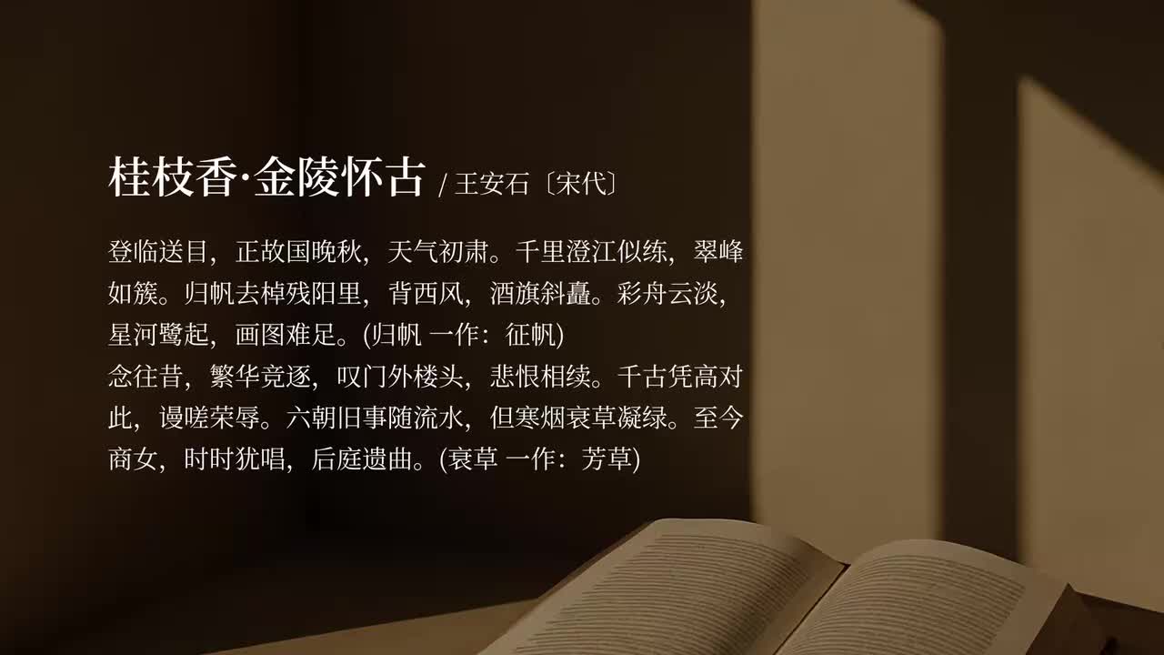 【必修下】桂枝香·金陵怀古