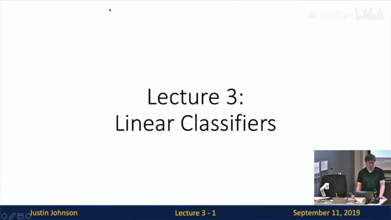 P03 Lecture 3 - Linear Classifiers