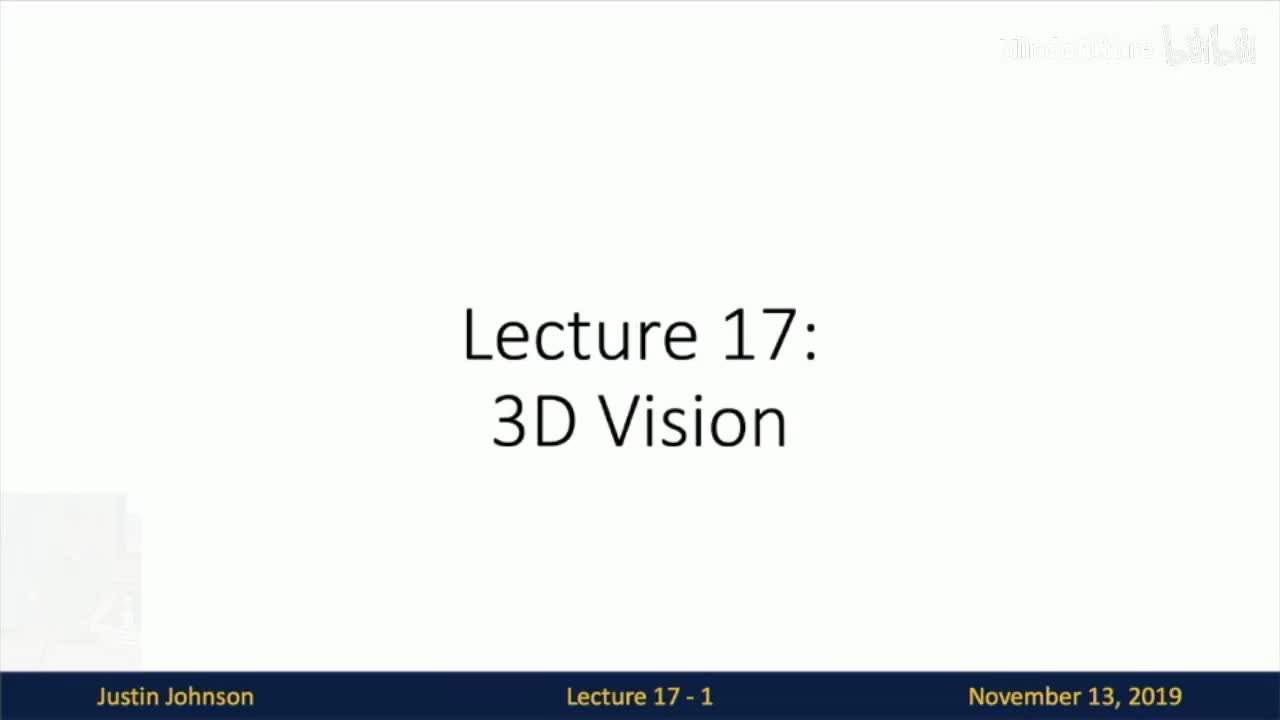 P17 Lecture 17 - 3D Vision