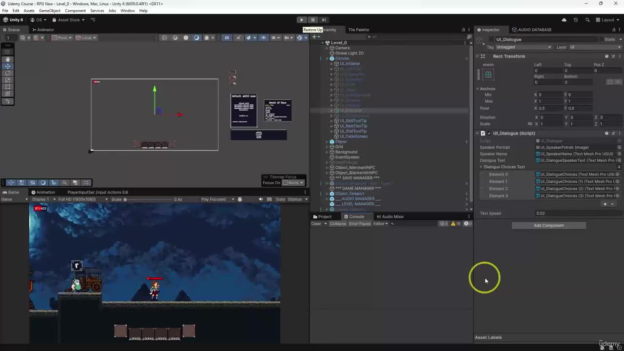 6. Bug Fixes & Other Dialogue Actions