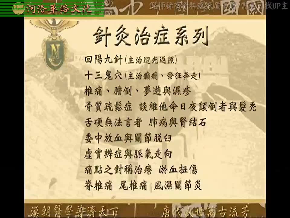 针灸大成09集_12【6针灸治症系列】回阳九针+补泻手法与血截法