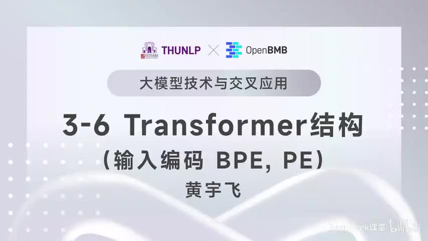 【清华大模型教程】Transformer结构--输入编码