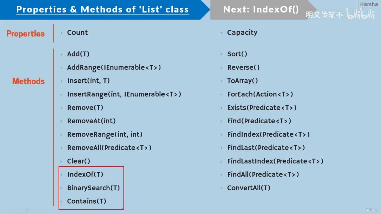 22-6. IndexOf, BinarySearch, Contains