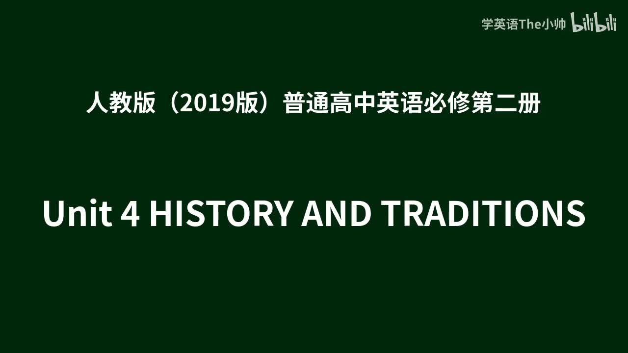 Unit 4 HISTORY AND TRADITIONS
