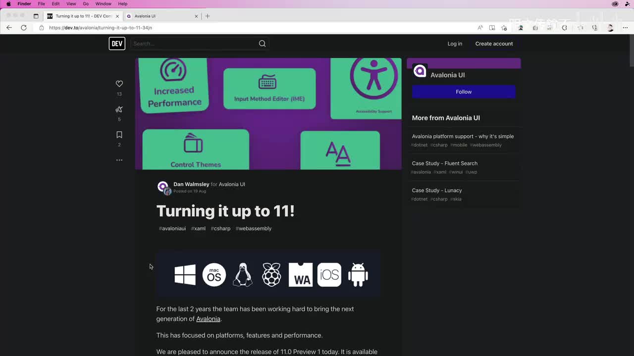 006. Avalonia UI - 移动端支持！升级到版本11