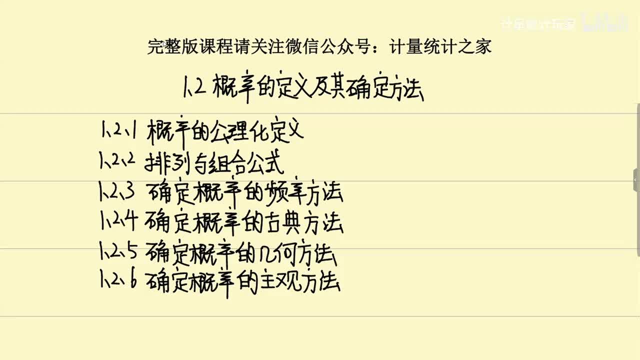 1.2 概率的定义及其确定方法