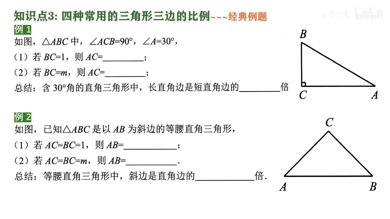 11知识点3四种常用的三角形三边的比例