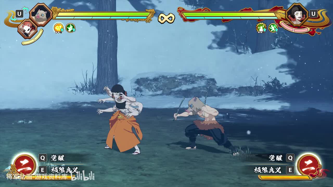 16 鬼灭之刃火神血风谭2 嘴平伊之助游郭篇 技能展示