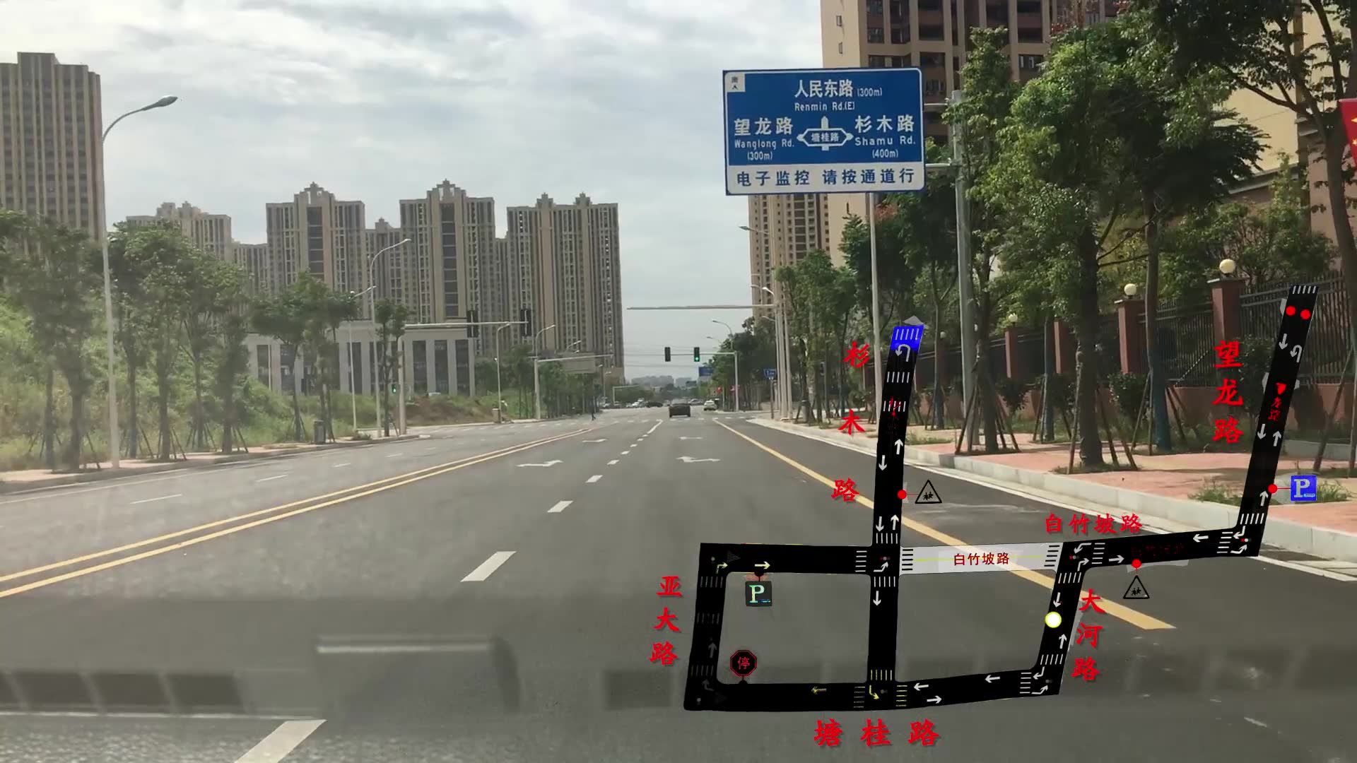 长沙张公岭考场科目三 捷达车型三号线!