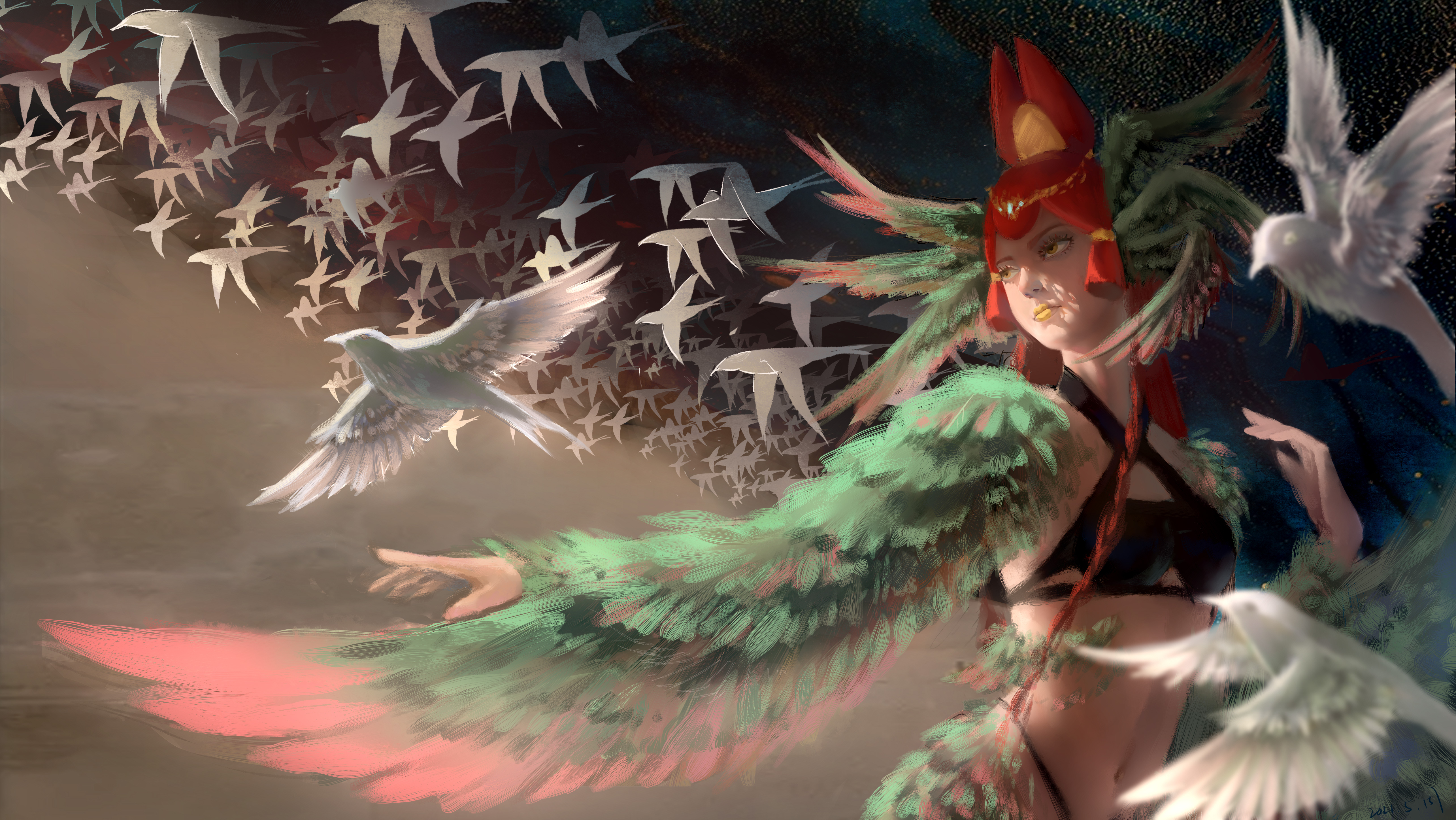 《山海绘卷-精卫》#重新画的,因为时间来不及,只能这样了哎