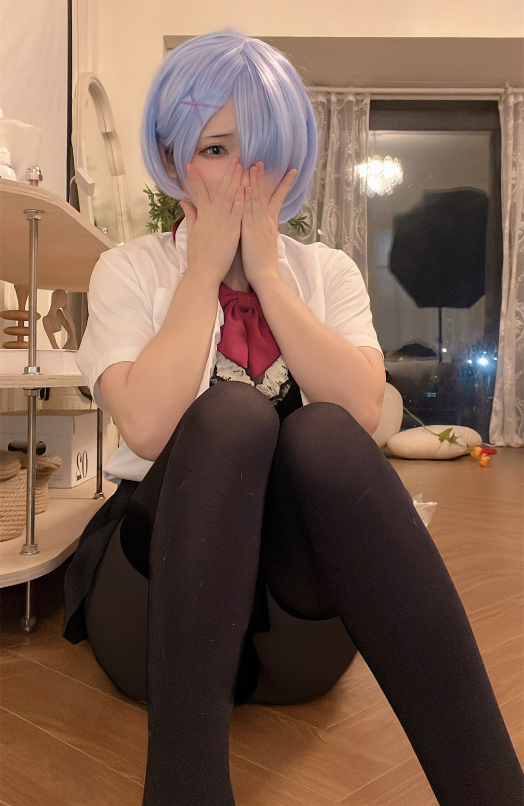 是三不是世w蕾姆JK丝袜cosplay7