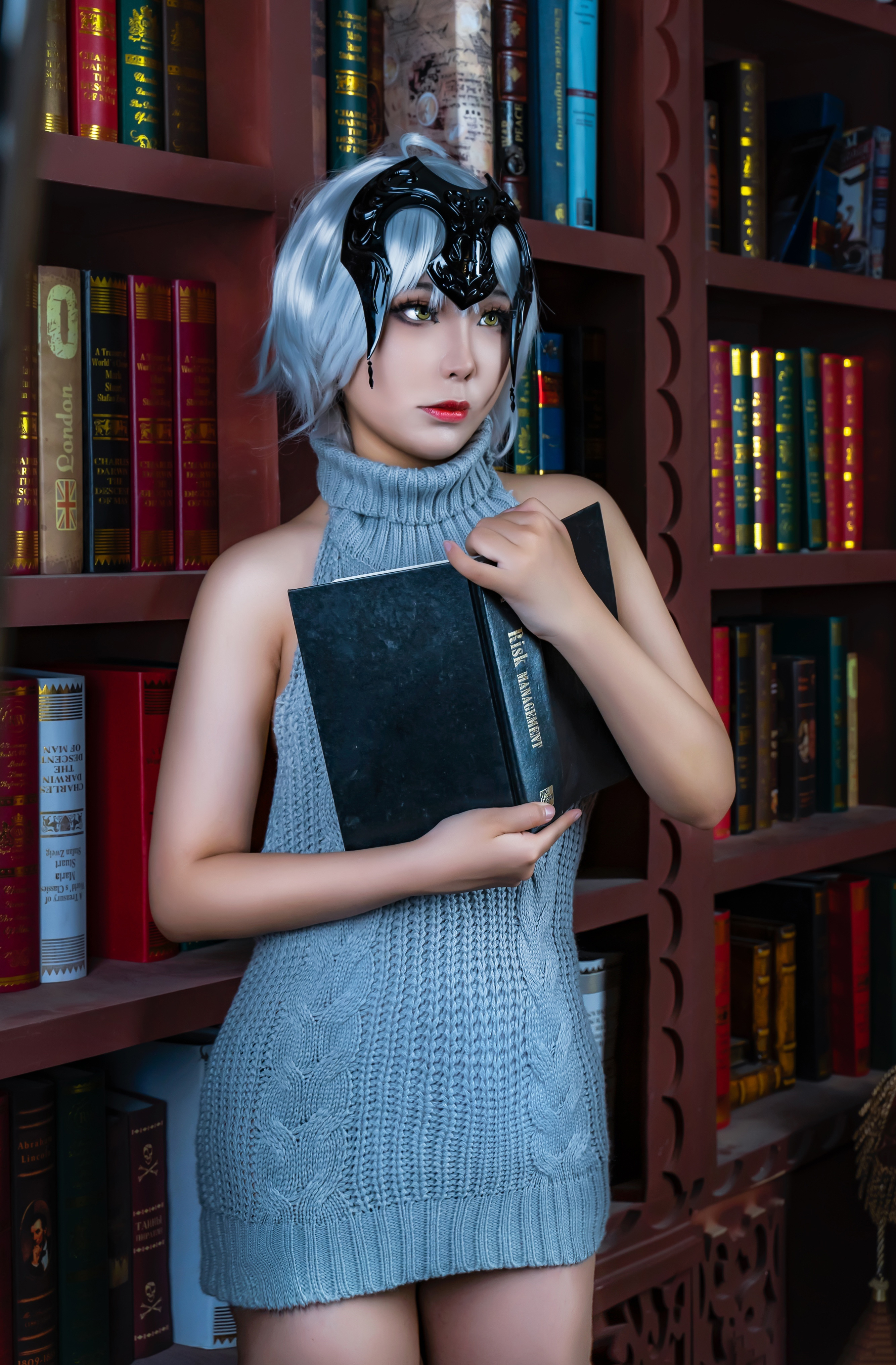 酥棠Alina FGO黑贞露背毛衣cosplay1