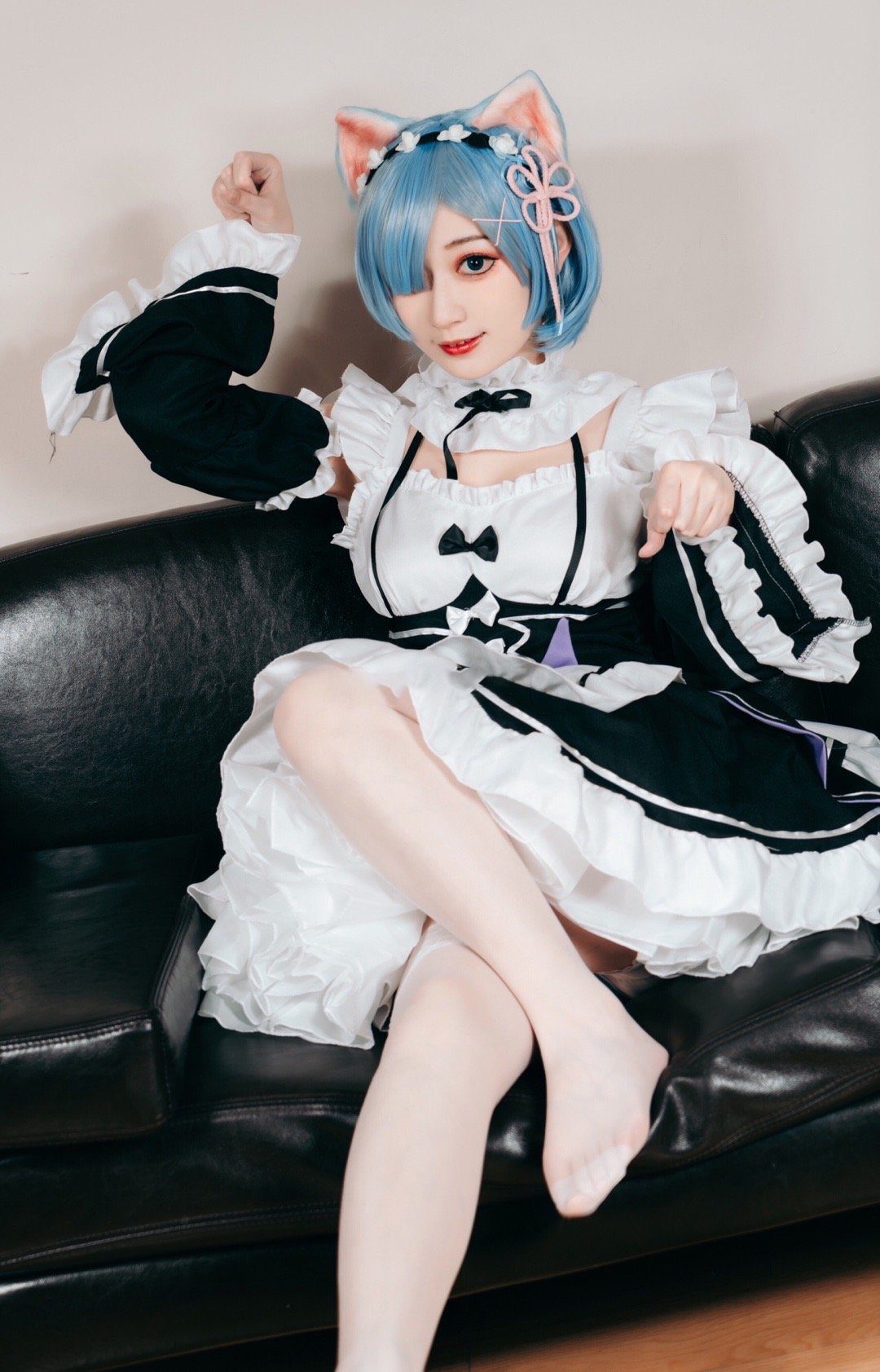 桃墨蕾姆女仆cosplay5