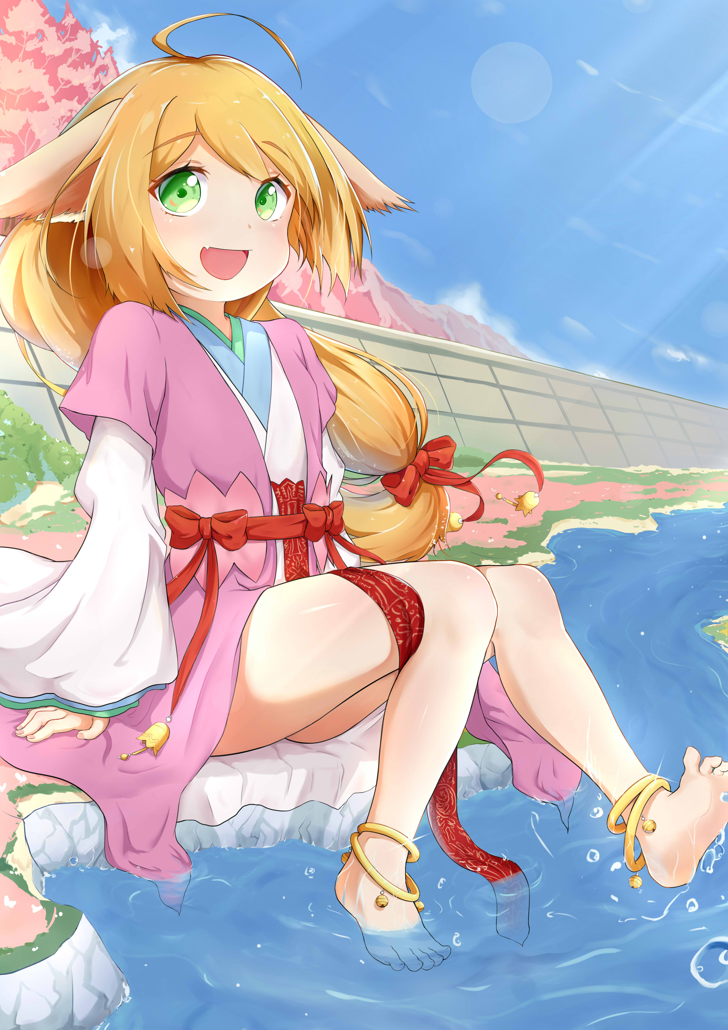 狐妖小红娘湖边戏水