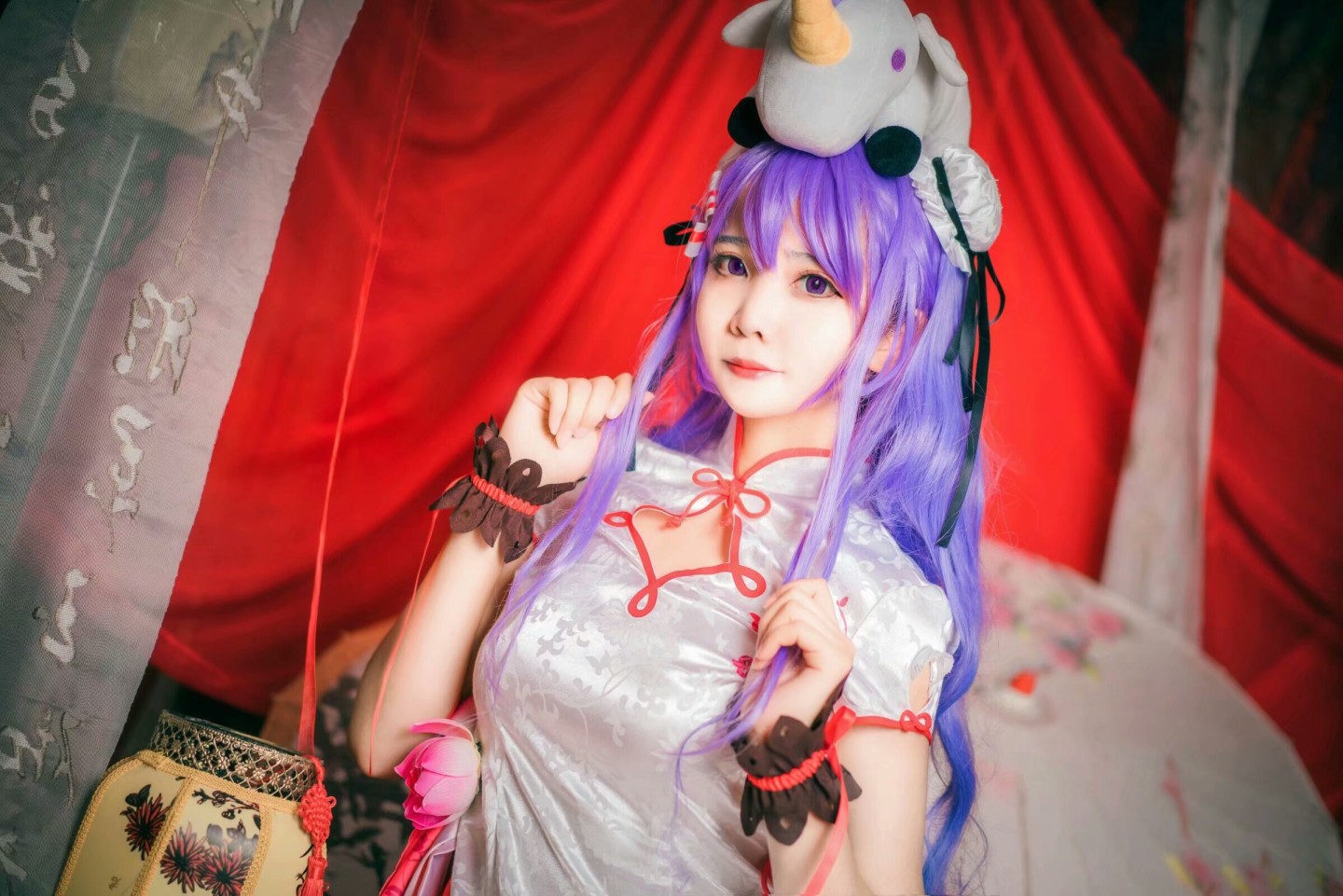 瑾曦碧蓝航线独角兽旗袍CosPlay5