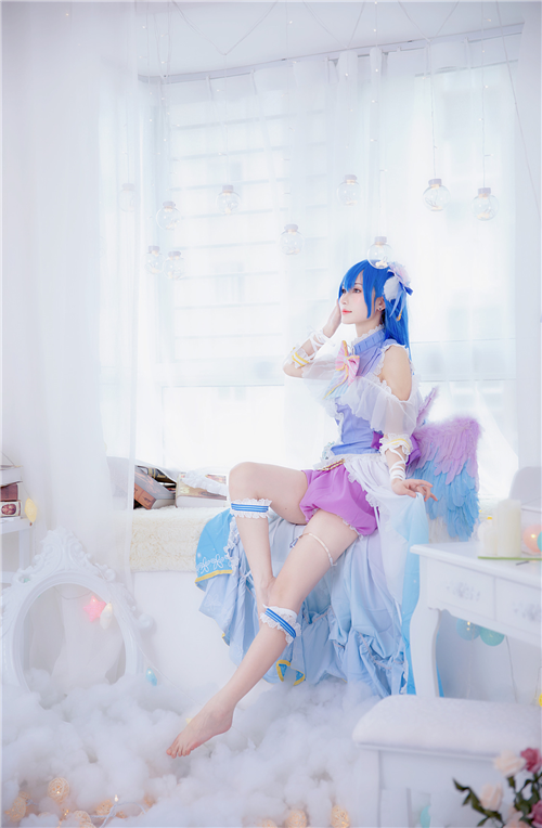 咸鱼晰子LoveLive白情海未Cosplay1