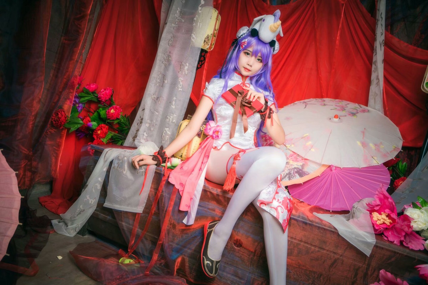 瑾曦碧蓝航线独角兽旗袍cosplay3