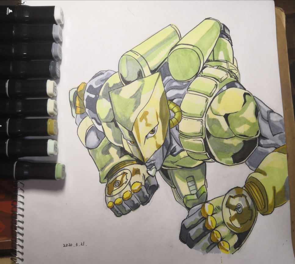 jojo(26) 整了个dio爷的世界 (感觉某的马克笔好起来了) #手绘##jojo