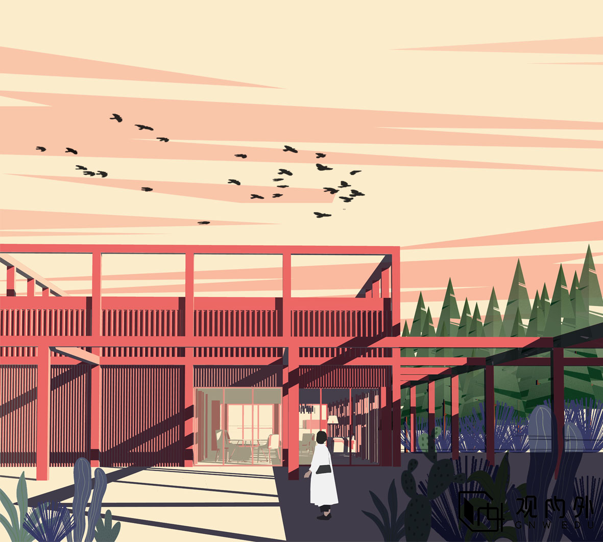 作品分享插画风效果图建筑景观设计软件