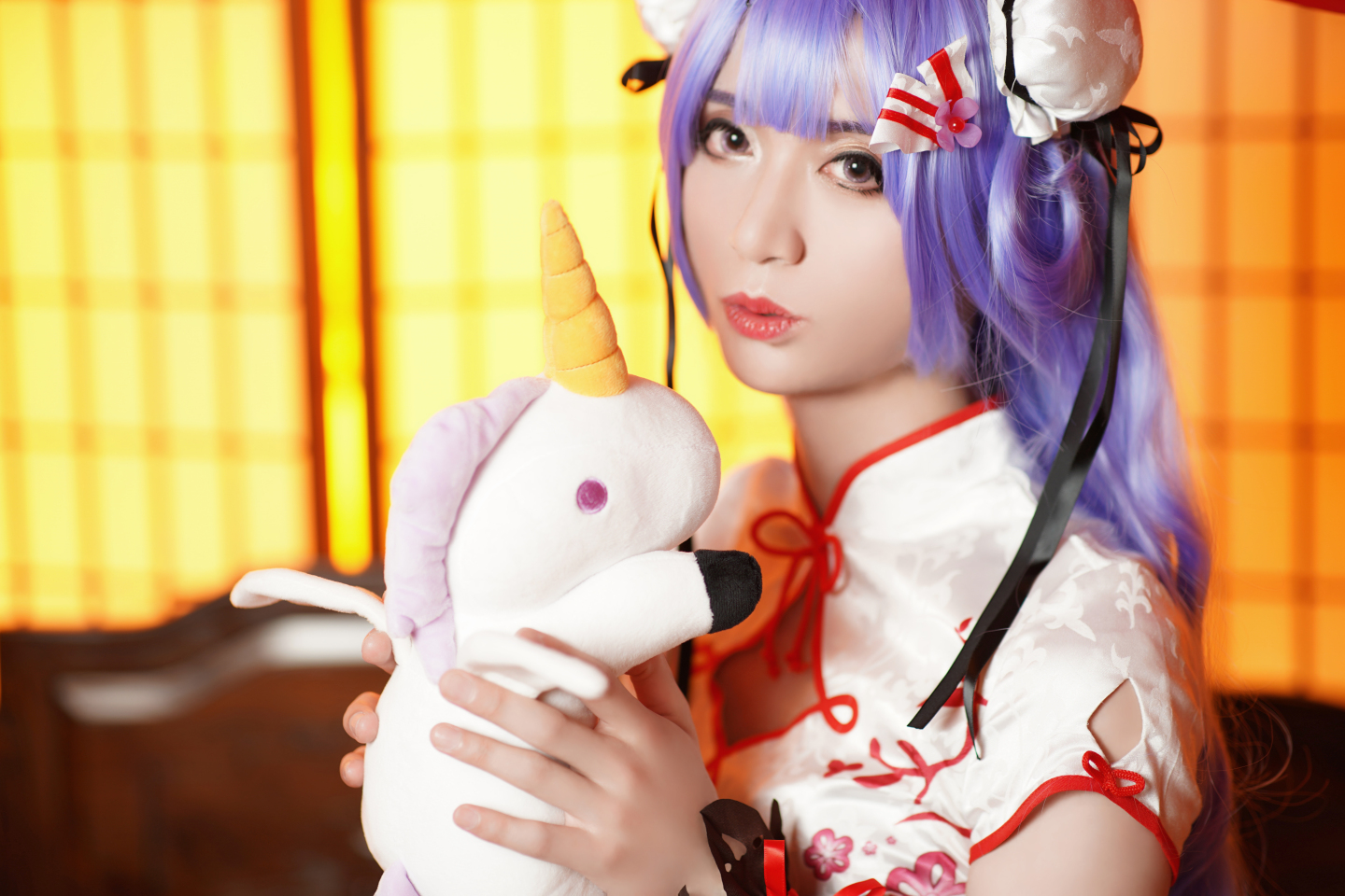 咖菲碧蓝航线独角兽春之礼旗袍CosPlay7