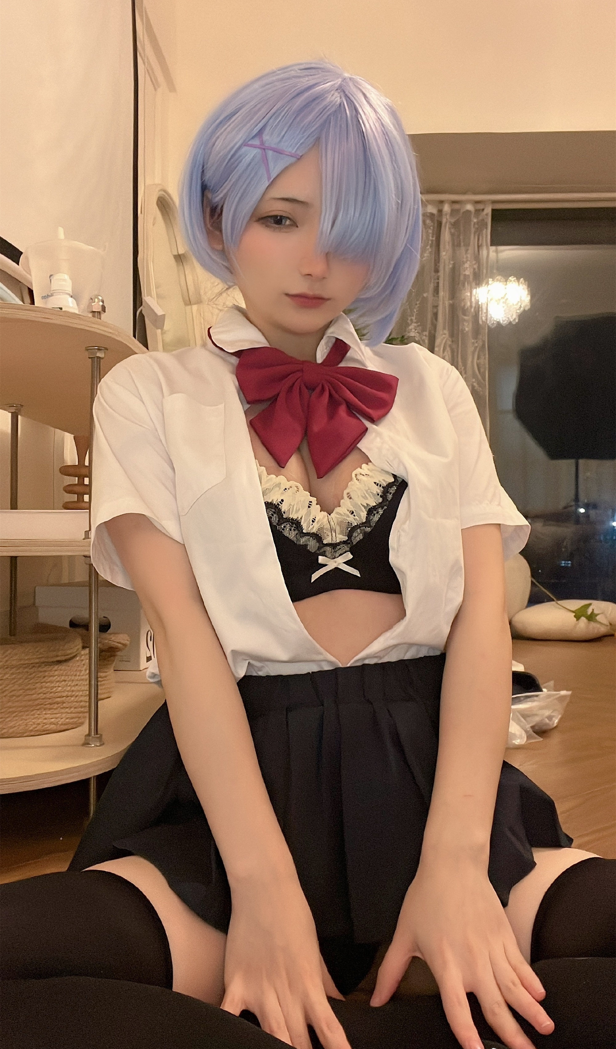 是三不是世w蕾姆JK丝袜cosplay1