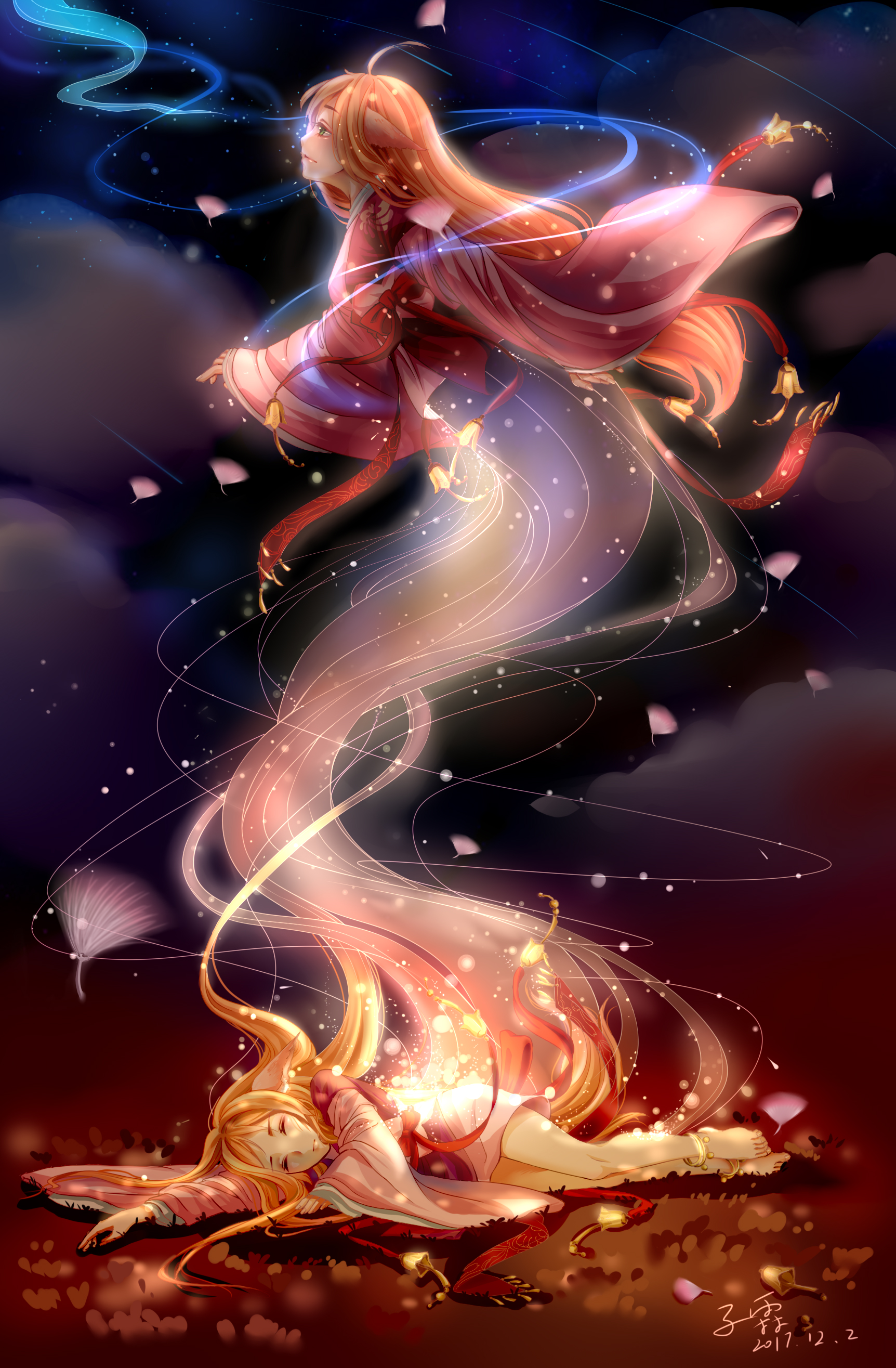 狐妖小红娘的同人图插画.