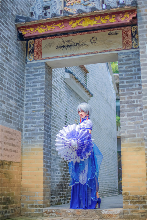 太子Vsinger言和青花瓷同人旗袍CosPlay3