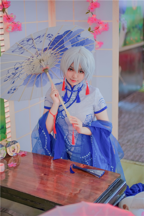 太子Vsinger言和青花瓷同人旗袍CosPlay1