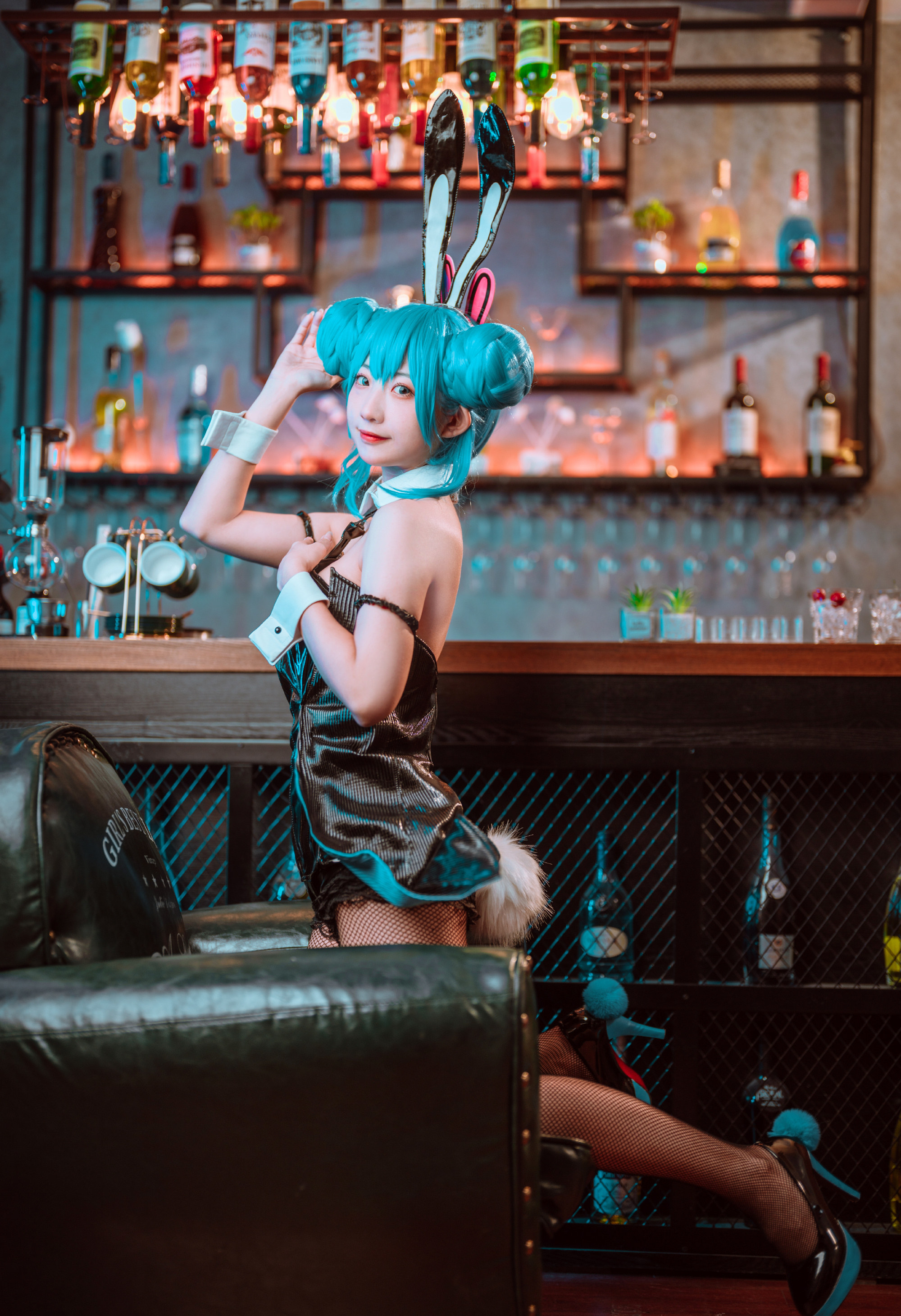 幕殊_快樂小殊初音未来Miku黑兔女郎Cosplay5