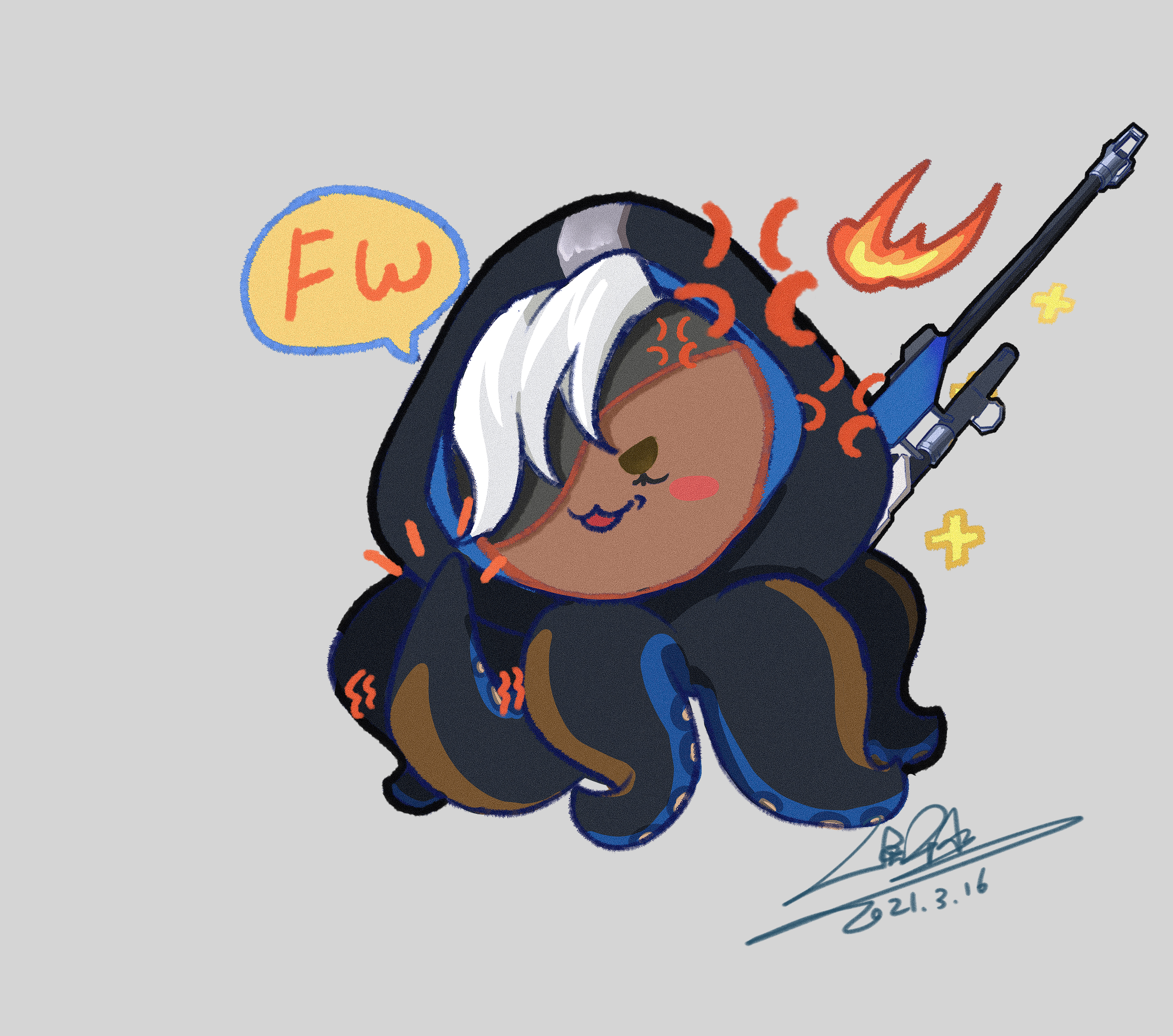 绘画# #守望先锋overwatch# #源氏# #安娜# 单子,激素源拔刀被睡,老