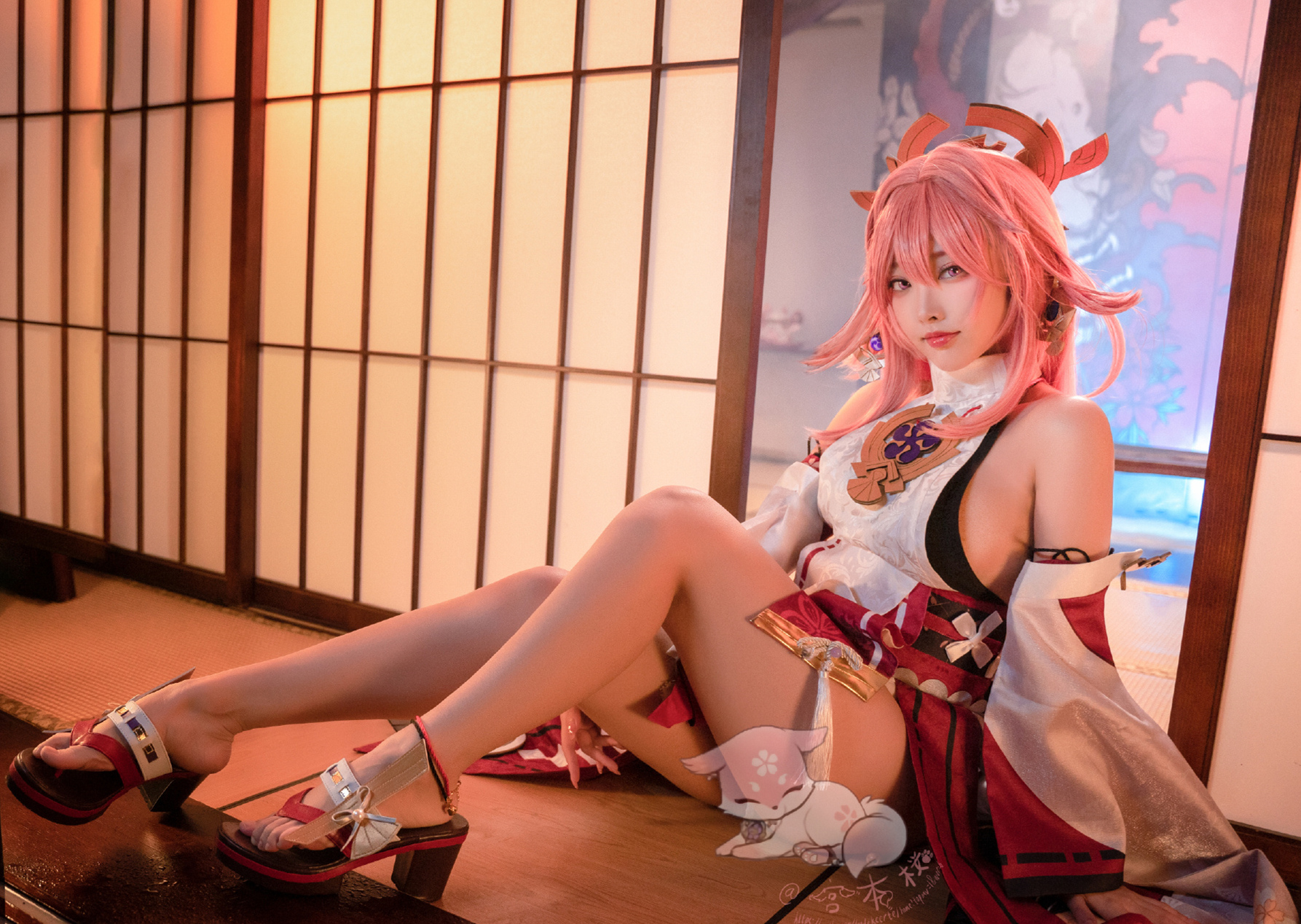 宮本桜原神八重神子cosplay1