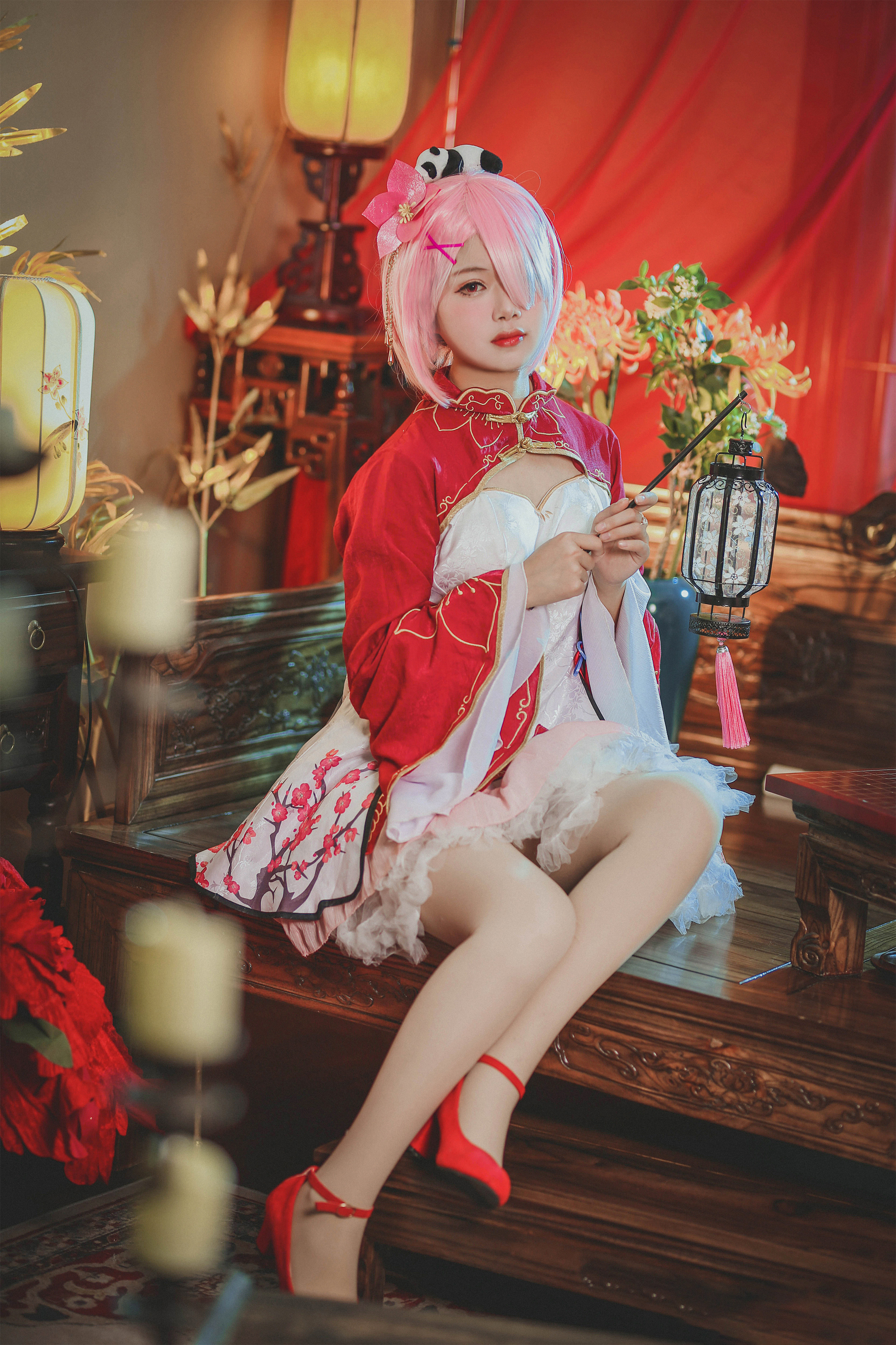 一只郁_可爱_凛祝您暴富蕾姆拉姆旗袍CosPlay8