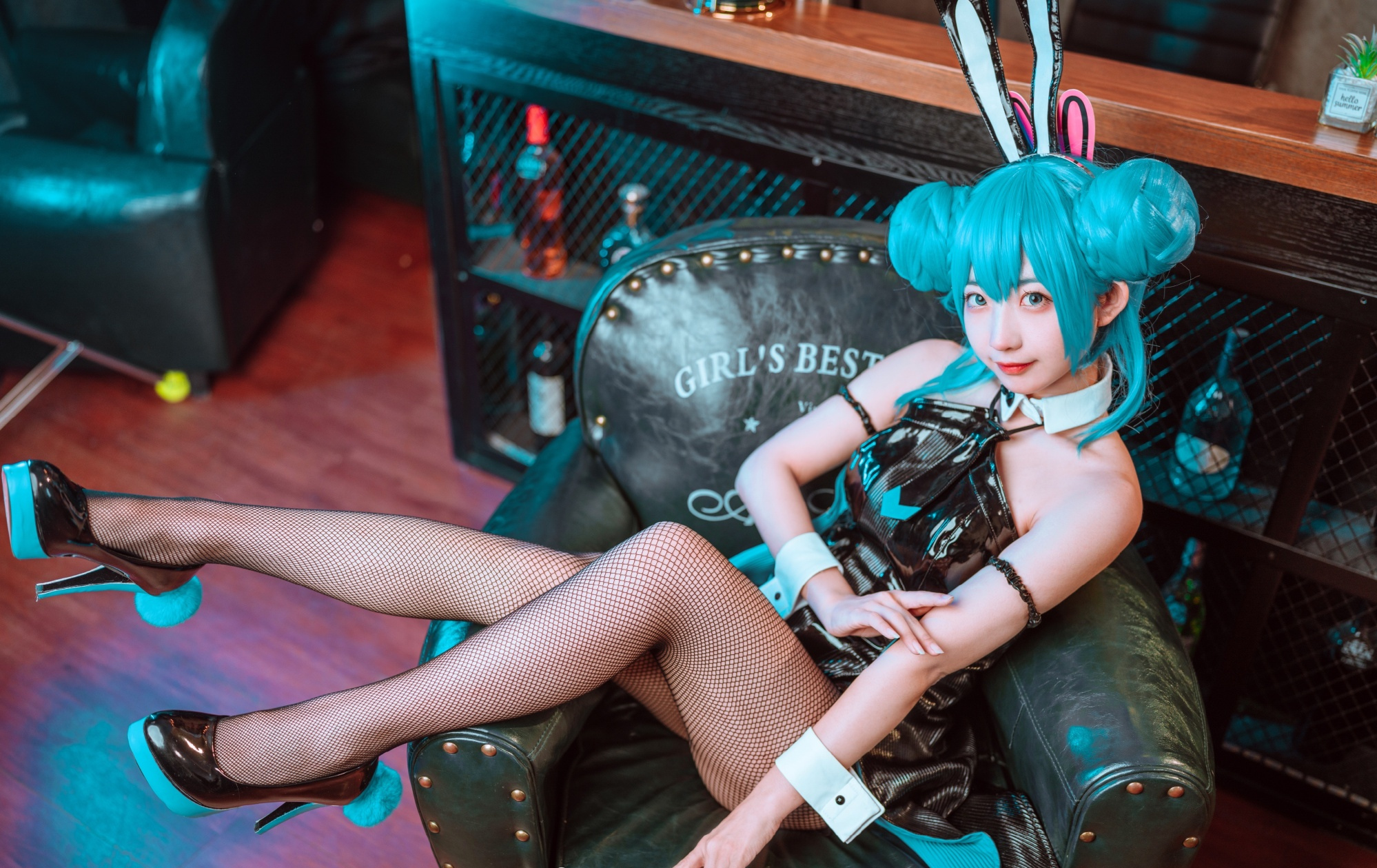 幕殊_快樂小殊初音未来miku黑兔女郎CosPlay8