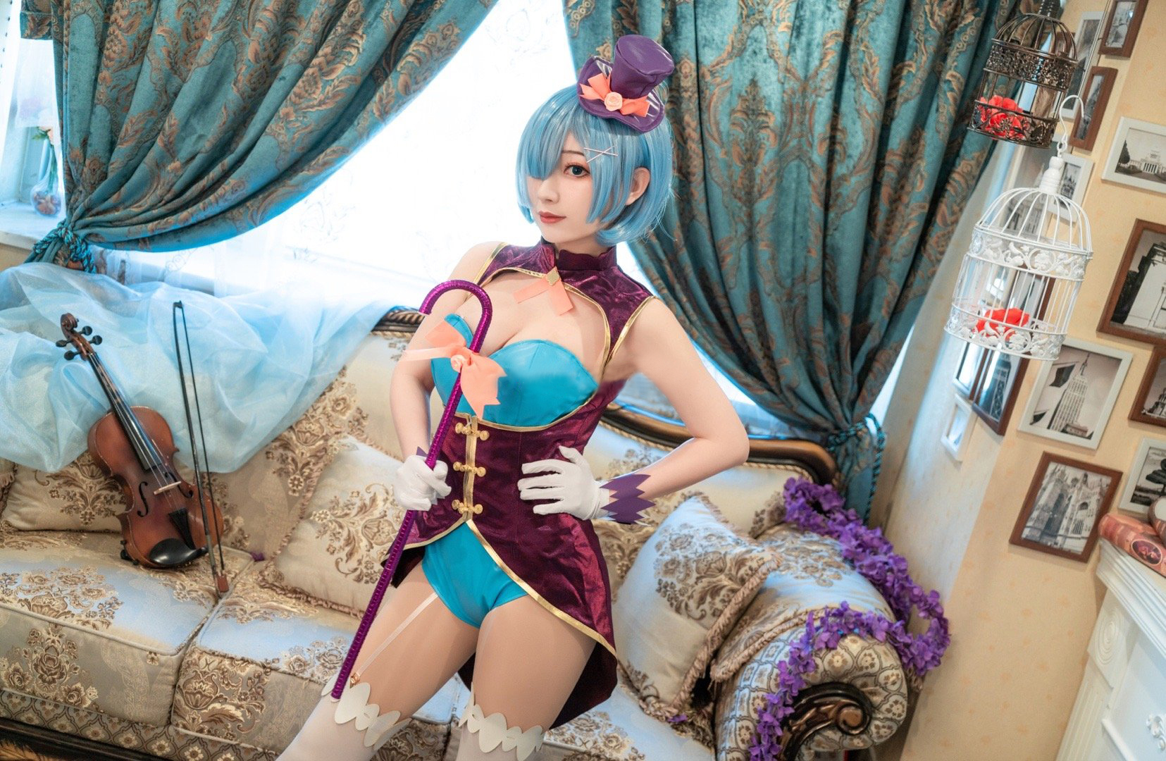 桃墨从零开始的异世界生活皮衣蕾姆cosplay1