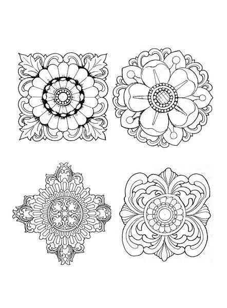 一组花纹图案素材,有需要的小画家赶紧码住吧~  左上角关注原画人