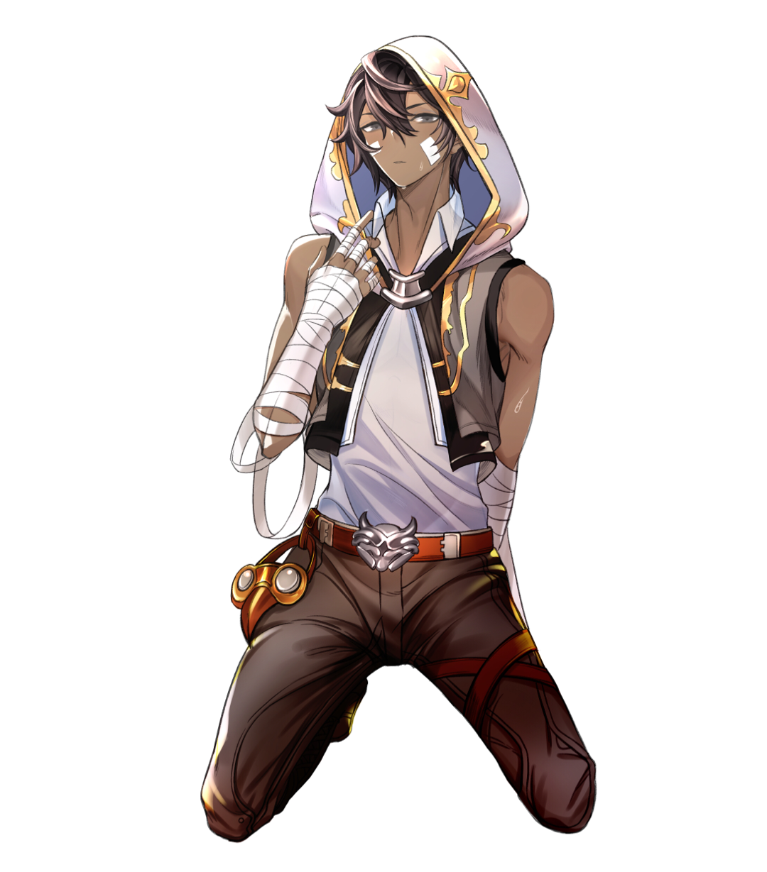 碧蓝幻想##艾鲁#给亲友画的,成…成年版艾鲁弟弟,因为亲友贼喜欢黑皮