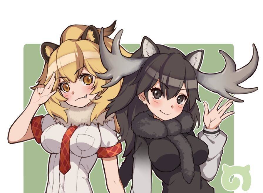 兽娘动物园# #动物朋友##friendsmind##搬运##插图#驼鹿#狮子