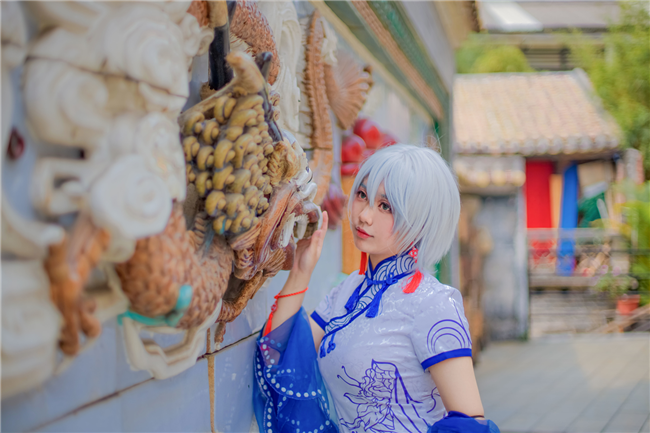 太子Vsinger言和青花瓷同人旗袍CosPlay7