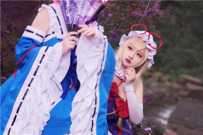 渺儿叁肆雪殇东方project八云紫西行寺幽幽子CosPlay6