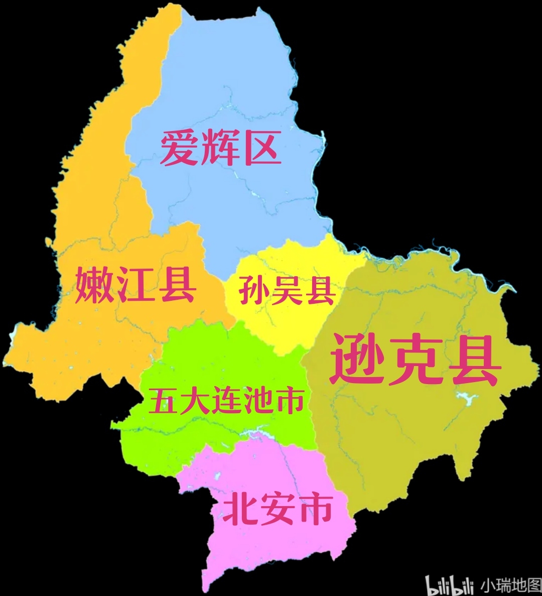 黑河市内地图图片