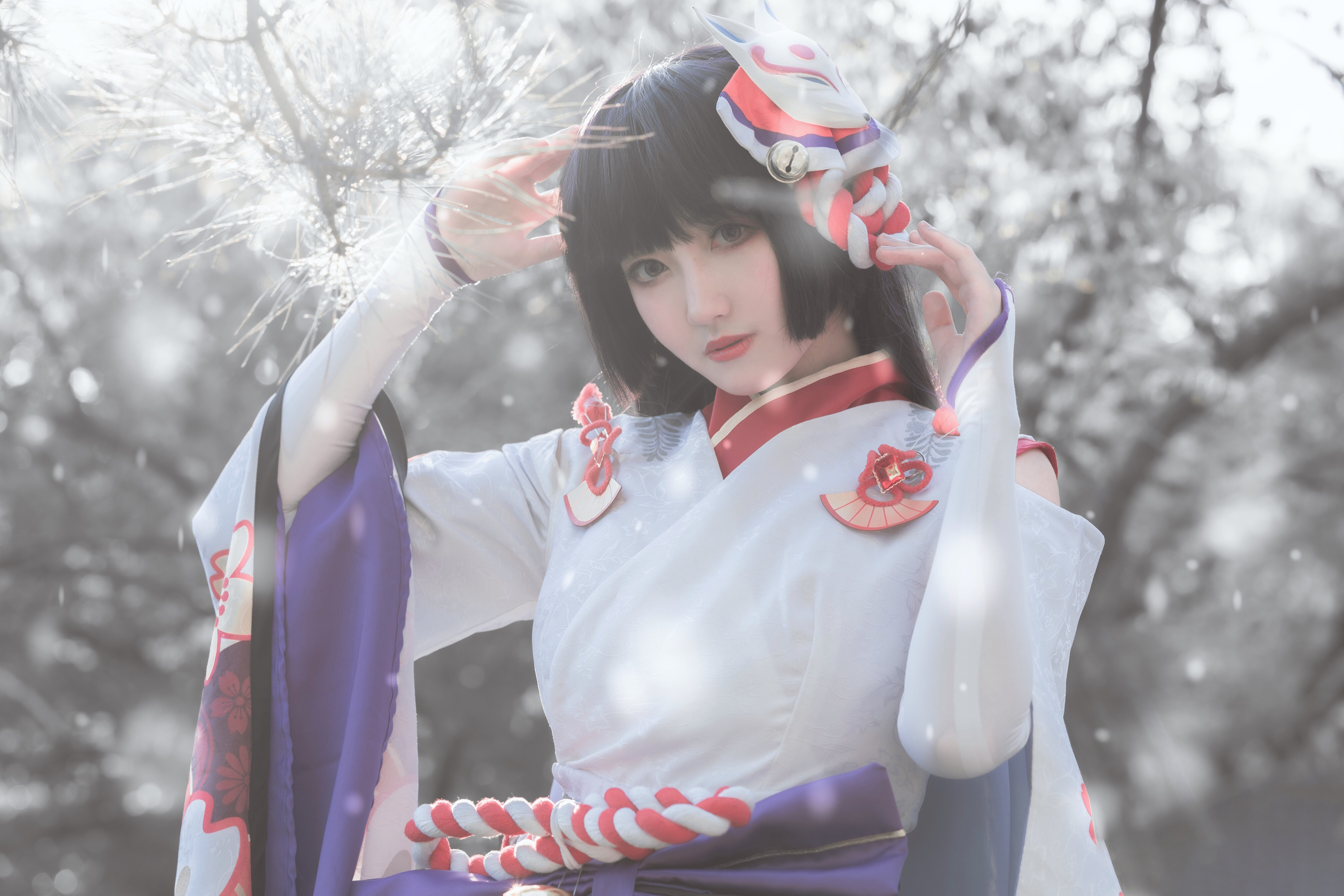 桃墨舒格阴阳师雪童子雪女CosPlay9