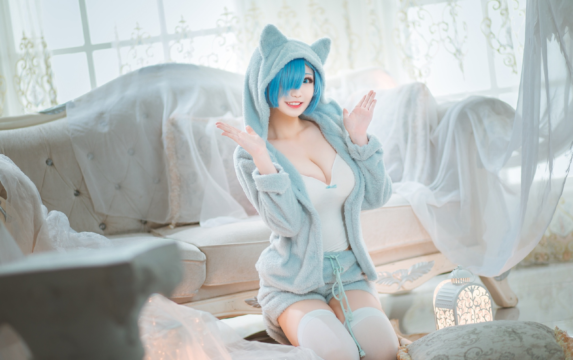 米九dakyo蕾姆猫耳睡衣cosplay6