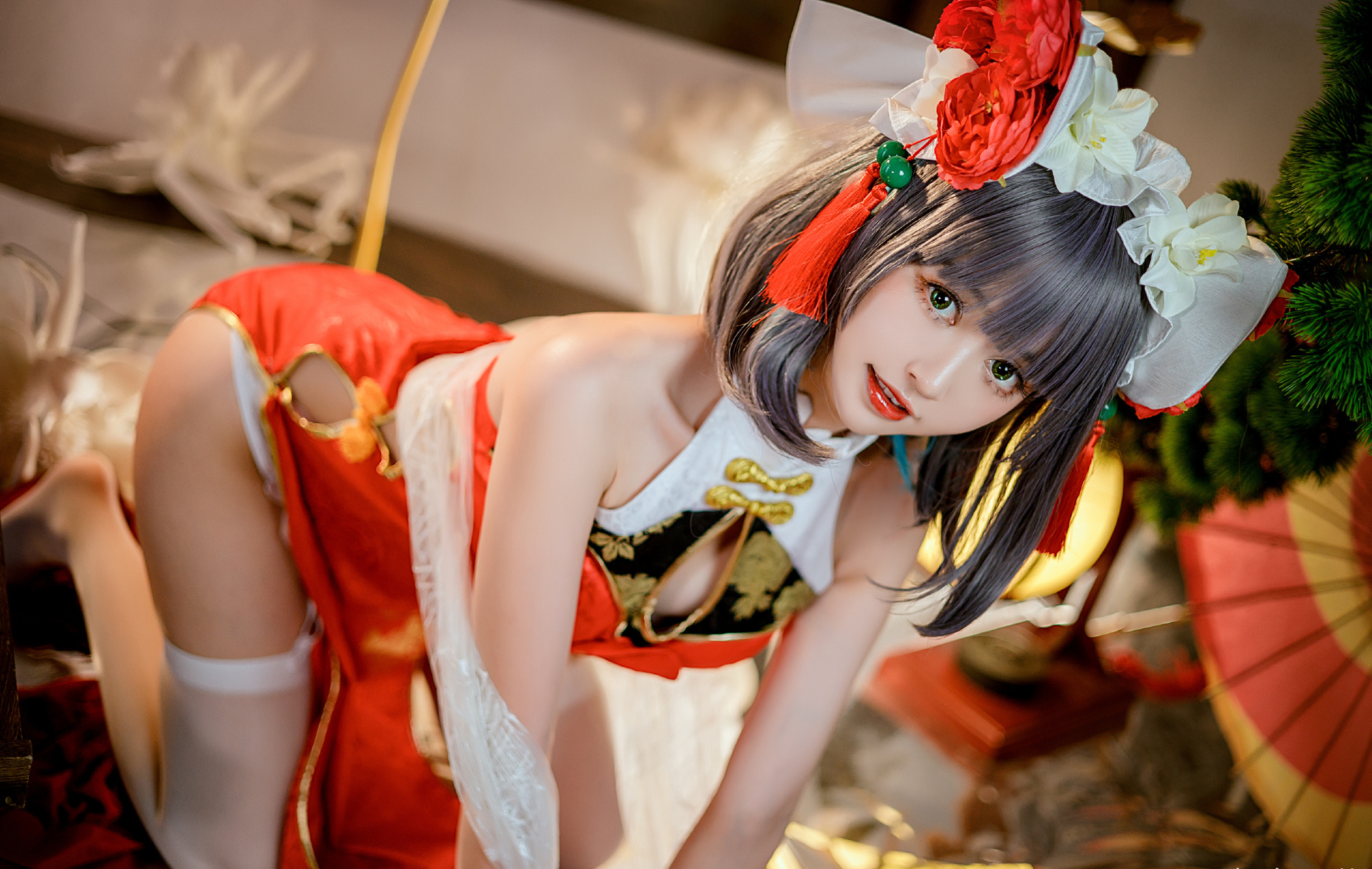 鳗鱼霏儿碧蓝航线柴郡旗袍Cosplay8