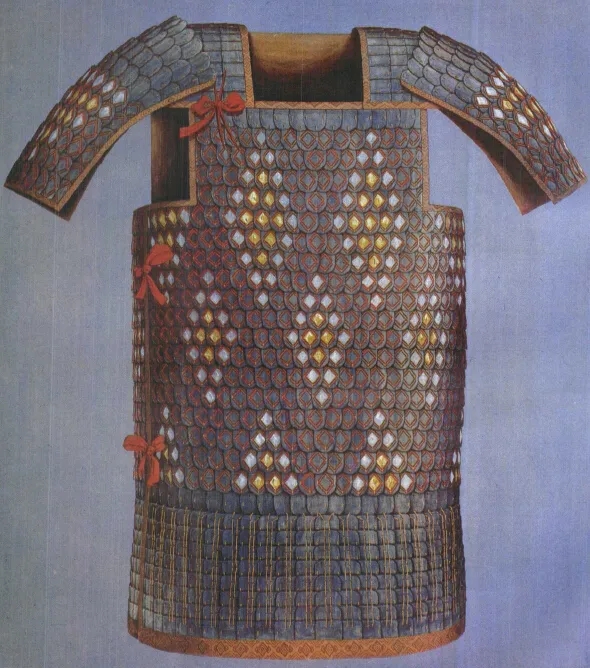 举报 山东临淄大武村西汉齐王墓五号随葬坑出土金银饰铠甲结构复原图