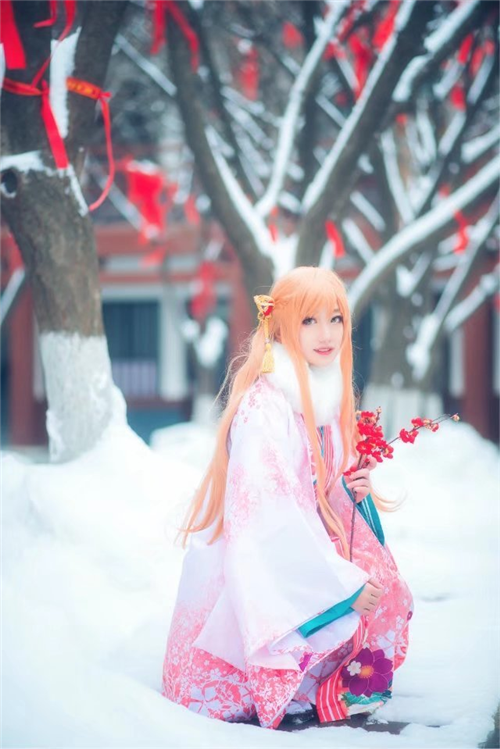 妖妖灵刀剑神域亚丝娜和服CosPlay7