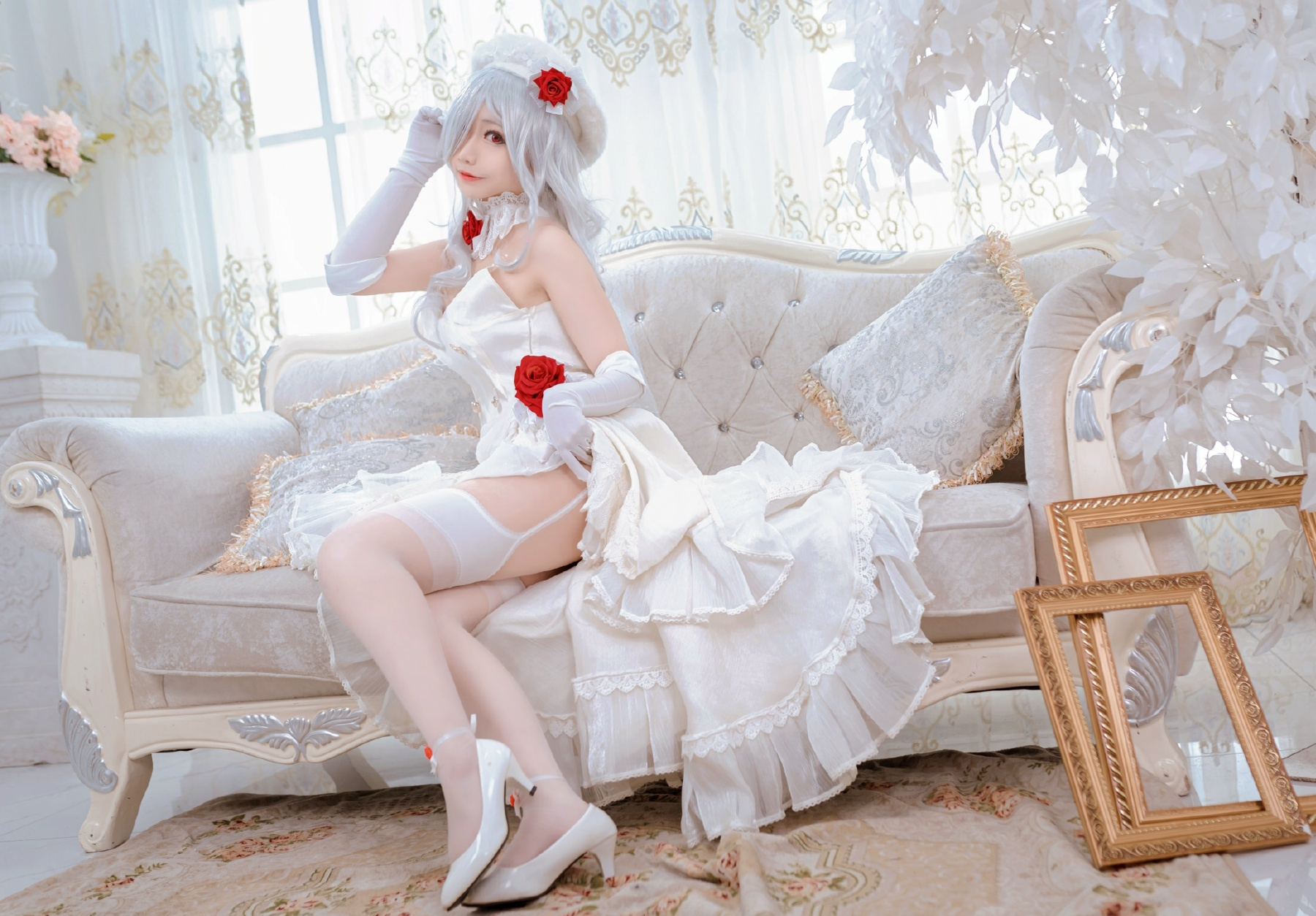 米九dakyo少女前线G36C婚纱花嫁Cosplay8