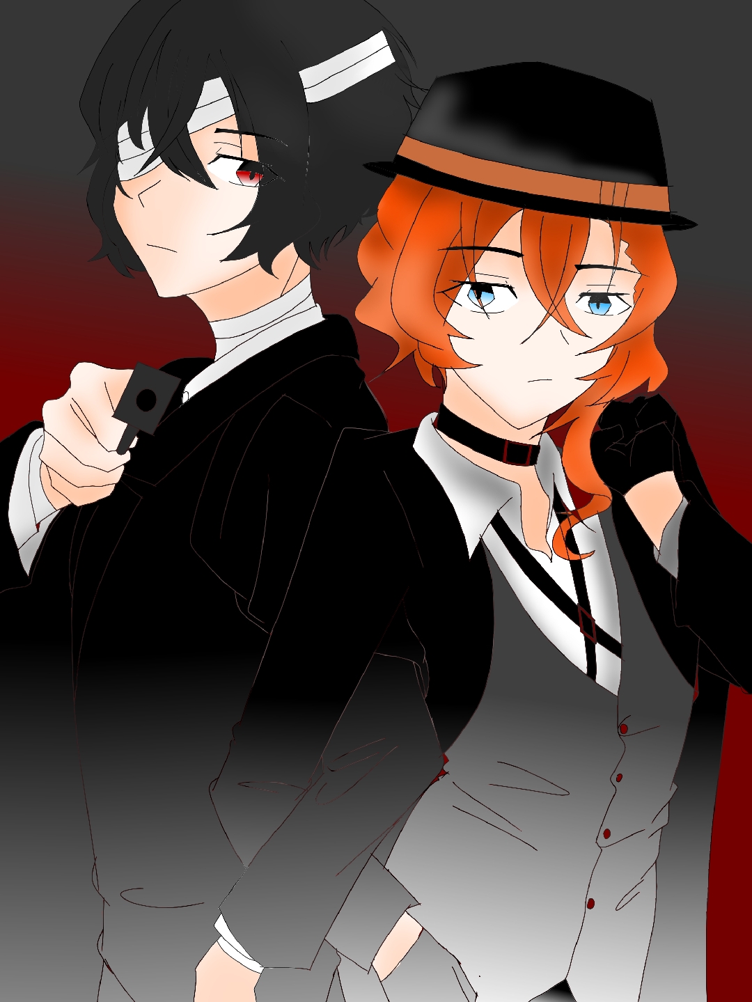 指绘##文豪野犬##文豪野犬太宰治##文豪野犬中原中也##文豪野犬双黑