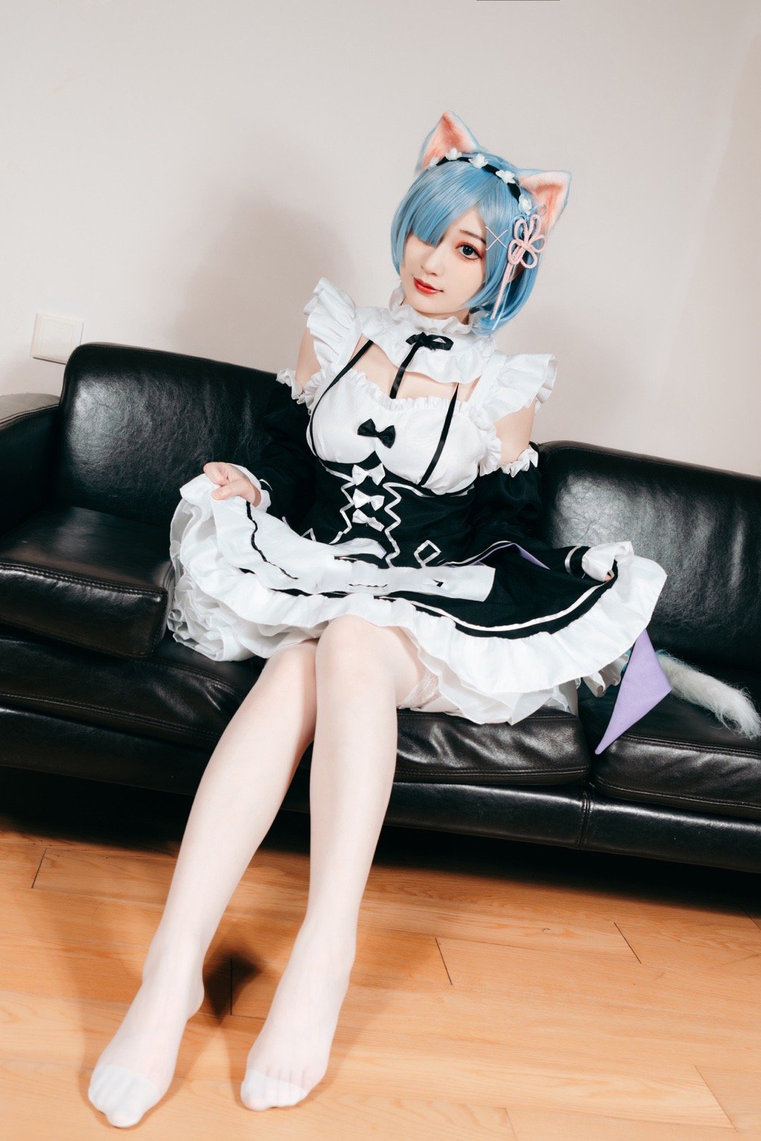 桃墨蕾姆女仆cosplay4