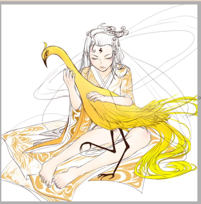 太阳神鸟金箔小姐姐拟人